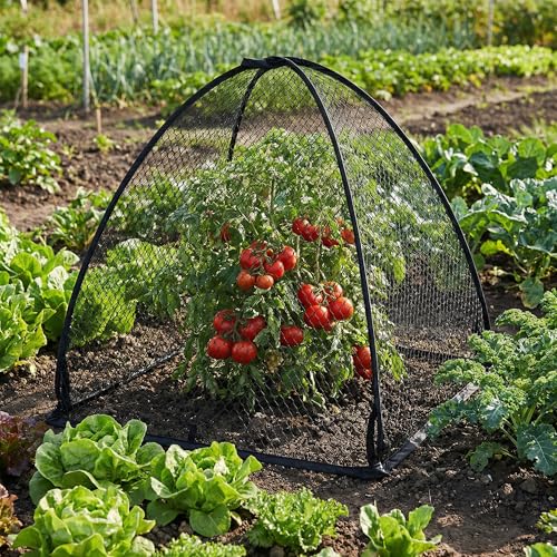 DECOHS 2 Pcs Pop-Up Mesh Plant Cover Tent, 30 x 28 x 28 Inch Garden Net Cage Guard Cover, Plant Protector Enclosure with 12 Ground Stakes for Protecting Plants Vegetable Fruit from Birds Insects - color: 30 x 28 x 28 inch