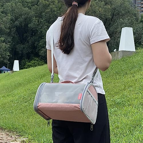 Guinea Pig Carrier Travel Small Animal Bag Lizard Bird Rabbit Cage Squirrel Breathable Bag Portable Hamster Pet Hangbag (Small, Pink) - color: pink, size: Small