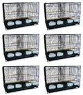 Lot of Six Small Bird Cage with Divider Color: Black