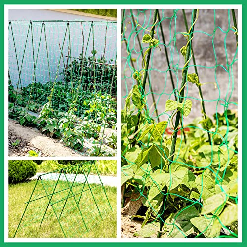 Trellis Netting for Climbing Plants Garden Plant Netting | 6 Ft x 12 Ft Green Heavy-Duty Plastic Plant Trellis Netting for Tomato, Cucumber, Plants, Fruits, Flowers