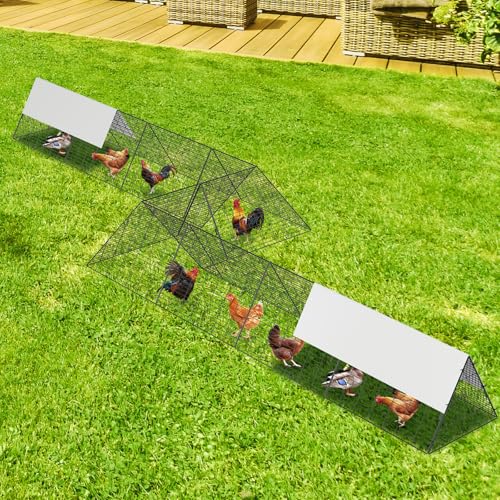 IDEALHOUSE Heavy-Duty Metal Bird Tunnel Ladder – Weatherproof & UV-Resistant Cover – Secure Outdoor Poultry Run Accessory for Chickens, Ducks, Rabbits – Easy Installation – Large Size, Includes 2 Sets