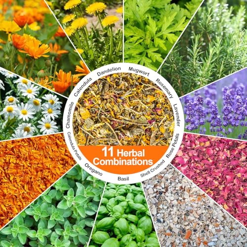 MAQIHAN 20oz Chicken Nesting Herbs - Dried Poultry Herbs for Coop Boxes | Natural Bedding Decor for Hens, Ducks, Laying Areas, Box Pads, Habitat Refresher, Winter Supplies, Vacuum Packed - size: 1.25 Pound (Pack of 1)