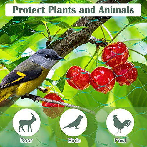 Unves Garden Netting, 13 x 33 FT Heavy Duty Bird Net, Green | Fruit Tree Net Covers for Seedlings Plants, Vegetables Protection - color: Green, size: 13 x 33 Ft
