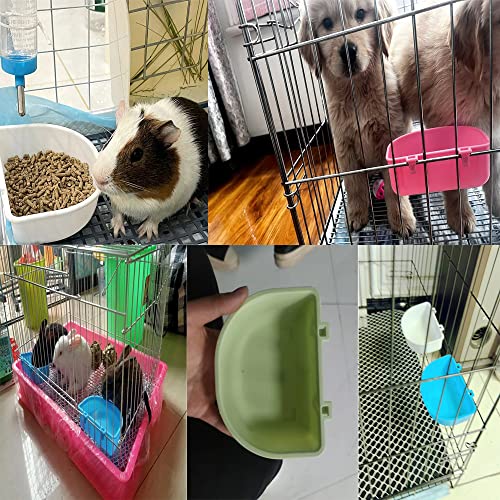 2 Pack Pet Carrier Feeder Clip-on Wire Cage Bowl Bird Feeding Dish Hanging Cups for Cat Carrier with Wire Door Rabbit Habitat Bunny Hutch Hamster Puppy Dog Crate Guinea Pig Ferret Chinchilla