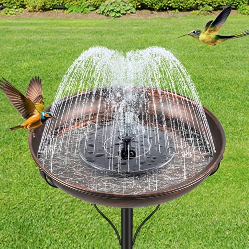 Metal Bird Bath for Outside, Vintage Freestanding Birdbaths with Metal Stake, Upgraded 5 Pronged Base Birdfeeder Feeder Bowl for Outdoors Garden Patio Yard Lawn Decor (Vintage Bronze) - color: Vintage Bronze
