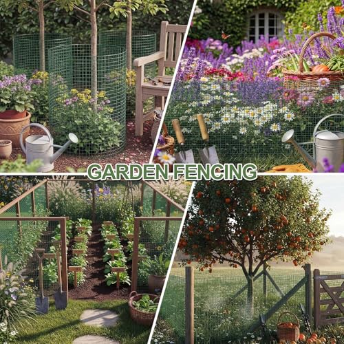 Tatuo Hardware Cloth 1/2 Inch 48in x 150ft Hot Dip Galvanized After Welded Cage Mesh Rolls 21 Gauge Metal Chicken Wire Roll Wire Fencing Poultry Netting for Raised Garden Rodent Animals(Green) - color: Green, size: 48in X 150ft
