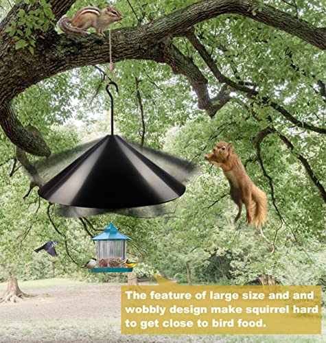 Queension Squirrel Baffle Wrap Guard Around Protects Hanging Bird Feeders for Outdoor Shepherd’s Hook, Save Bird Houses from Squirrels, Raccoons, and Rodents - Hang Mount 19 Inch 1pcs - style: Hanging Mount