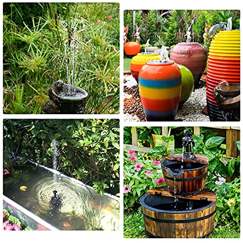 AISITIN DIY Solar Water Pump Kit for Water Feature Outdoor with 6 Nozzles | 2026 Solar Fountain Pump, Solar Powered Water Fountain for Bird Bath, Ponds, Garden, Fish Tank - size: 1.5W (1 Pack)