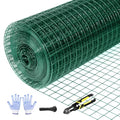 Tongmo 24" x 100' Green Chicken Wire Fencing, 19 Gauge Green Wire Fence, 1"x1" Mesh Size Metal Welded Wire Garden Fence Roll, Poultry Netting for Rabbit/Duck/Chicken