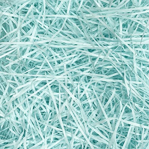 PEVOGON Blue Easter Grass Filler Paper Shreds for Easter Basket Gift Packaging Filling Egg Stuffer Party Supplies Decoration, 200G - color: Blue