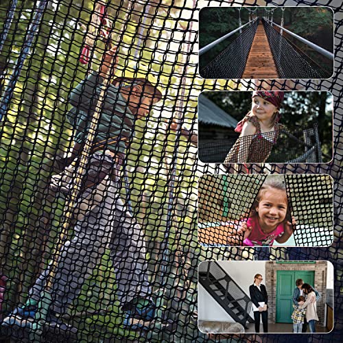 Tongmo Climbing Cargo Net, 6.5' X 9.8' Double Layers Playground Safety Net, Kids Backyard Climbing Net, Used for Treehouse Accessories...with Storage Bag and Carabiners