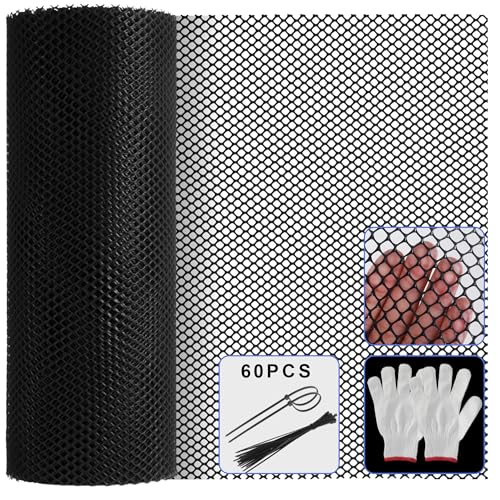 15.7 in x 39.3 FT Black Chicken Wire mesh,Comes with 60 Twist Ties,Plastic Chicken Wire Fencing,Poultry Netting,Poultry Fence,Chicken Wire for Crafts,Plastic Garden Fencing,Floral Chicken Wire - size: 15.7IN*39.3FT