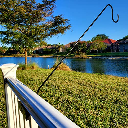 Premium - One Piece Pole 32" Extension Kit Ideal for Bird Feeders, Lighter Flower Baskets, Chimes, etc. for Vertical Spindled Deck Railings Our Original Longer Extension Hook - size: (1) 32" Extension