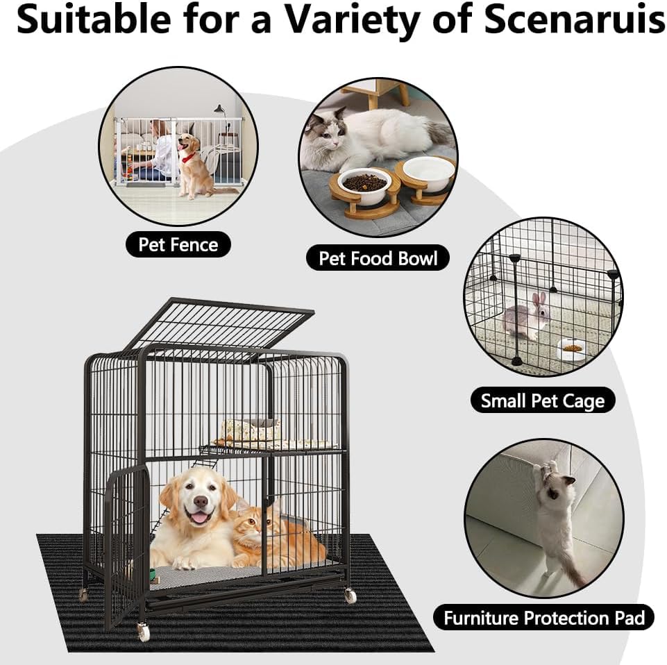 Under Dog Crate Mat Floor Protector, Non-Slip Rubber Kennel Mat, Washable | 50" X 32" X 0.23'', Absorbs Urine Dog Playpen Mat, Protect Floors - size: 50" X 32"