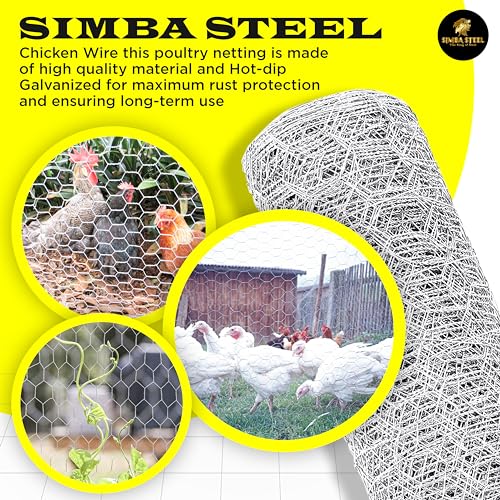 Chicken Wire 48 in x 150 FT x 2” Mesh x 20GA | Poultry Wire Netting | Hot Dipped Galvanised | Hexagonal Galvanized Mesh for Chicken Coop, Rabbit Cage, Fence Barrier PM48x150x2 - style: 48 in x 150 FT x 2 in