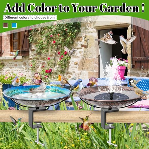 Deck Mounted Bird Bath for Outside, Detachable Birdbath Bowl with Sturdy Clamp, Outdoor Bird Baths Bowl for Attracting Birds Garden Yard Decor (Vintage Copper Turtle) - color: Vintage Copper Turtle