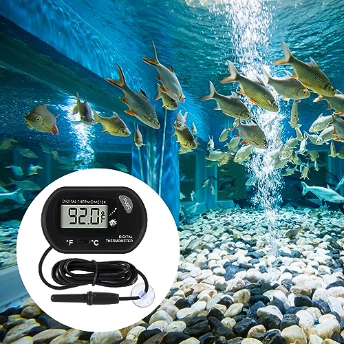 2Pcs Aquarium Thermometer Fish Tank Thermometer Reptile Fahrenheit Terrarium Water Temperature Indicator Test Digital with LCD Display Fahrenheit/Celsius - color: 2PCS