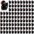 100 Pcs Mini Resin Ducks Tiny Ducks Miniature Duckies Bulk Figures for Garden Micro Landscape Home Prank Game Micro Landscape Aquarium Dollhouse Ornament DIY Handmade School (Black) - color: Black