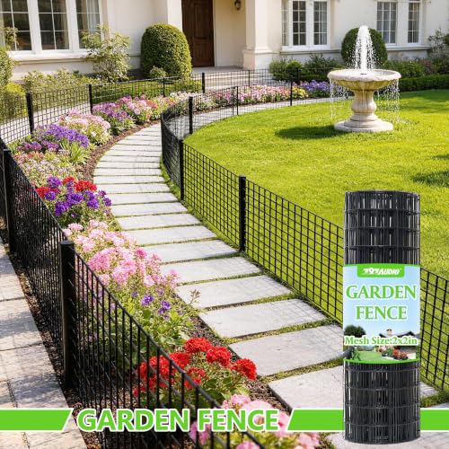 Black PVC Coated Welded Wire Fencing,2"x2" 16 Gauge,60inch H x 100ft L Garden Wire Fence Roll,2/3/4/5/6ft Tall x 50/100 ft Long Vinyl Coating Metal Wire Mesh for Yard,Farm,Dog,Vegetable Protection - color: Black, size: 2"x2" 60inx100ft