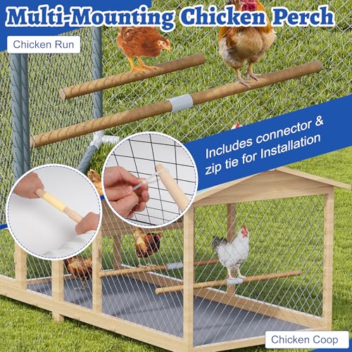 Chicken Roosting Perch Chicken Ladder Chicken Swing for Coop, Adjustable Length Chicken Roosting Bars for Poultry and Chickens, Chicken Run Toys Accessories, Easy to Install & Clean