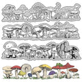 CRASPIRE Mushroom Clear Stamps Plant Frog Reusable Retro Transparent Silicone Stamp Seals for Journaling Card Making DIY Scrapbooking Photo Album Decorative - style: Mushroom Rubber Stamps-0204