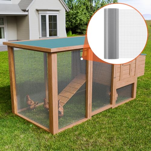VEVOR Hardware Cloth, 1/2 inch 24in x 50 ft 19 Gauge, Hot Dipped Galvanized Wire Mesh Roll, Chicken Wire Fencing, Wire Mesh for Rabbit Cages, Garden, Small Rodents - size: 24'' x 50'