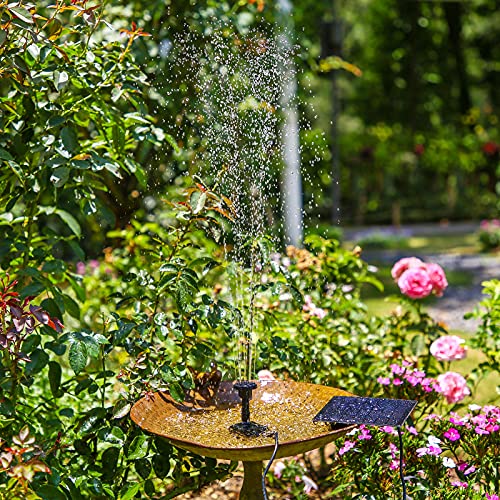 AISITIN DIY Solar Water Pump Kit for Water Feature Outdoor with 6 Nozzles | 2026 Solar Fountain Pump, Solar Powered Water Fountain for Bird Bath, Ponds, Garden, Fish Tank - size: 1.5W (1 Pack)