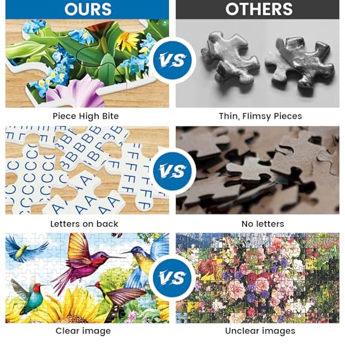 500 Pieces Puzzle for Adults - Summer Birds Garden Jigsaw Puzzle for Adults Teens,Recycled Cardboard Hummingbird Flowers Puzzle 500 Pieces,Challenging Game for Family Fun & Gift Idea,20.5 x 15 in - color: Birds Garden