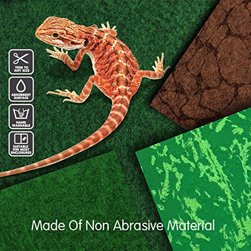 Reptile Carpet, 36 * 18in Pet Terrarium Liner,Reptiles Cage Mat/Substrate for Snakes, Chameleons, Geckos ands Kitchen Use(2sheets) with Tweezers Feeding Tongs - size: new-40Gallon(36*18in)