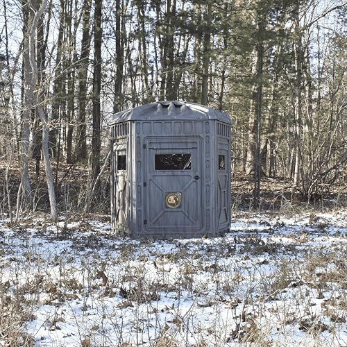 Outta Site Hunting Blind – 4 & 5 Sided High Density Plastic Hunting Blind – 1-2 & 2-3 Person Hard-Sided Ground Blind for Deer, Turkey Hunting – 360 Views – Arctic Snow Camo, Habitat Olive, Thicket Oak - color: Thicket Oak, size: 5 Sided