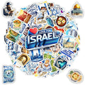 100 PCS Israel Travel Stickers Pack, Landmark Food Nature Flag | 9 Pre-cut Sheets, Vinyl Waterproof Sticker for Water Bottle Laptop Scrapbook Helmet, Gifts for Adults Teens Students - color: Israel Travel Sticker