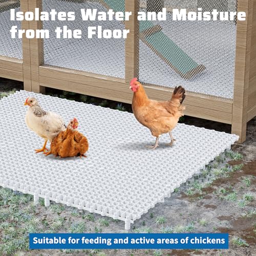 Chicken Coop Ground Pads, 9 Pack Chicken Coop Walking Pads Raise Above Ground Avoid Water and Moisture,Plastic Chicken Coop Mats Fits for Chicken Active or Eating Area,Chicken Coop Accessories