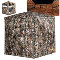 Hunting Blind 360/270 See Through Deer Blind, Pop Up Ground Blind | 2/3/4 Person Soft Material Camo Tent，Easy-Fold Portable Concealed Shelter with Carrying Bag, Lightweight, Silent Slid Windows - size: 360° See Through(3-4 Person)