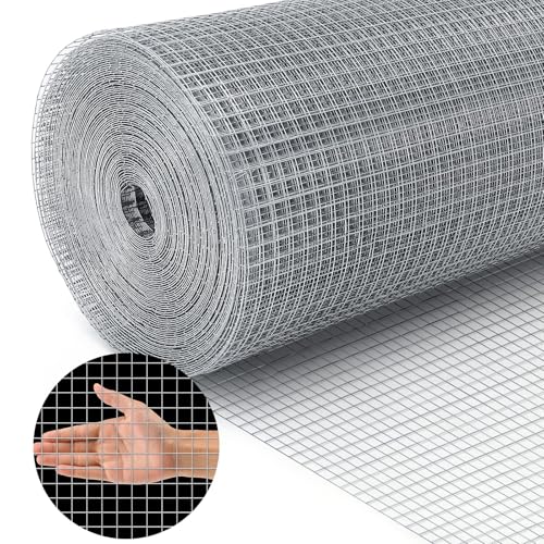 Land Guard 19 Gauge Hardware Cloth, 1/2 inch Chicken Wire Fence, Galvanized Welded Cage Wire Mesh Roll Supports Poultry Netting Cage Fence… - size: 1/2inch 16inch×50ft