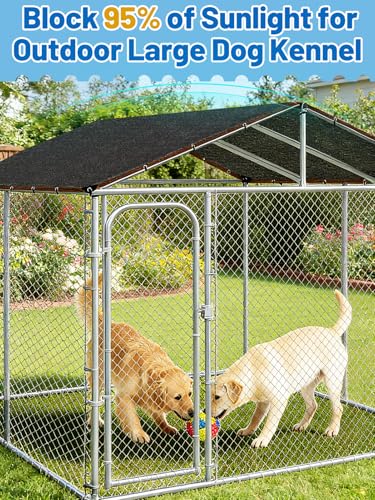 MEWTOGO 95% High Density Dog Kennel Shade Cover - 10x10ft Mesh Shade Cloth | Anti-Tear, Easy Setup, Provides Perfect Shade, for Garden Outdoor Patio Greenhouse Balcony Chicken Coop Pet Crate - size: 10x10ft