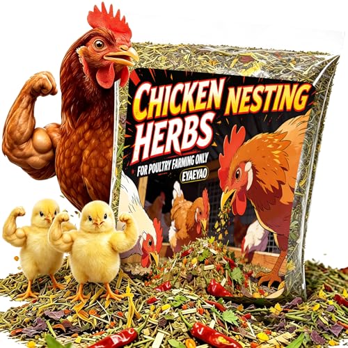 16oz Chicken Nesting Herbs, Dried Herbal Blend for Coop Bedding & Nesting Boxes, Natural Herbs for Chickens with Marigold Lavender Rosemary Oregano Basil, Red Pepper Flakes, Alfalfa, Garlic