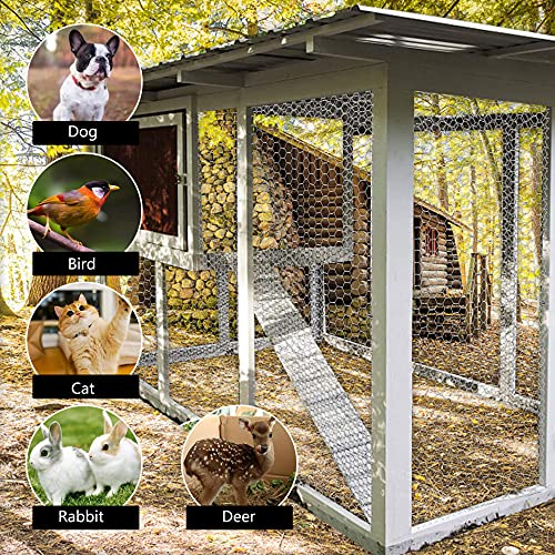 Chicken Wire Fencing, 2ft x 150ft Hexagonal Galvanized Chicken Wire Mesh Fence 2 Inch Mesh Fence Poultry Netting Animal Barrier for Craft Projects Gardening Chicken Coop Rabbit Pet - size: 2ft x 150ft