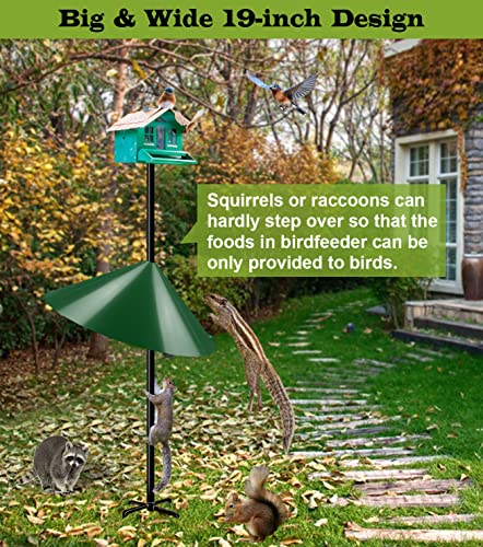 19 Inch Wide Squirrel Baffle for Bird Feeder Pole, Outside Pole Mount Stopper & Bird House Guard for Outdoor Shepherd’s Hook, Green, 1 Pack - color: Green