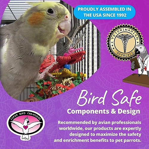 Super Bird Creations SB971 Xmas Crinkle Little Star Bird Toy, Small Bird Size, 6" x 2"