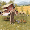 GarveeLife Portable Metal Chicken Coop, 130"×40"×40" Chicken Run for Yard with Waterproof Cover, Portable Poultry Cage for Outdoor Backyard Farm Chicken Rabbit Duck - size: 130"L