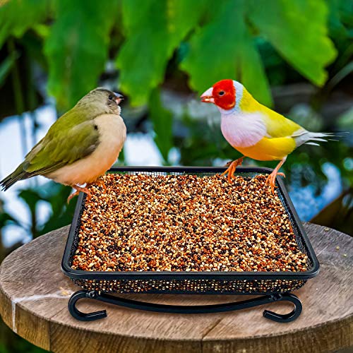 Ground Bird Feeder Tray, Metal Platform Mesh Seed Tray for Bird Feeders, Great Attracting Garden Yard Decoration for Wild Birds Squirrels Dove (1 Pack) - size: 7x7 inches (1 pack)