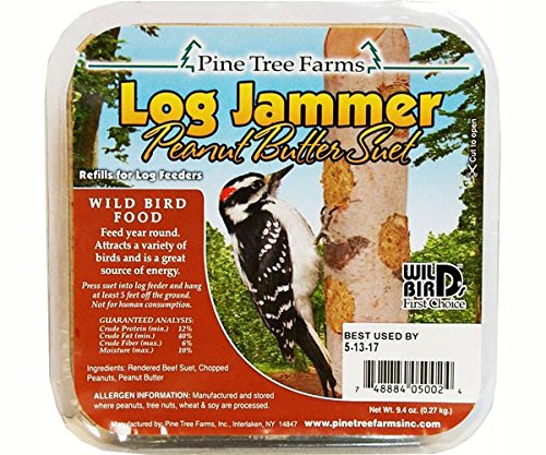 6 Packs Pine Tree Farms Log Jammer Peanut Suet 3 Plugs Per Pack (18 Plugs Total) - size: 3 Count (Pack of 6)