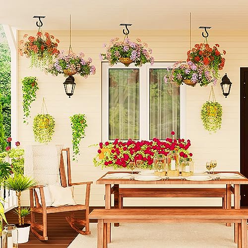6Pack 2.5In Ceiling Hooks for Hanging Plant, Wall Hanger Plant Holder Black | Hang planters, flower baskets, wind chimes, lanterns, lights, bird feeders, metal hook for indoor & outdoor porch, home decor - size: 2.5Inch 6Pack-Black