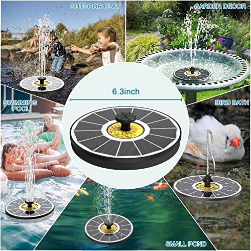 Yzert Solar Fountain for Bird Bath, 3.5W Upgraded Solar Bird Bath Fountains with 4 Fixed Pipes 7 Nozzles No Battery, Solar Fountain Pump for Bird Bath Outdoor(White) - color: White