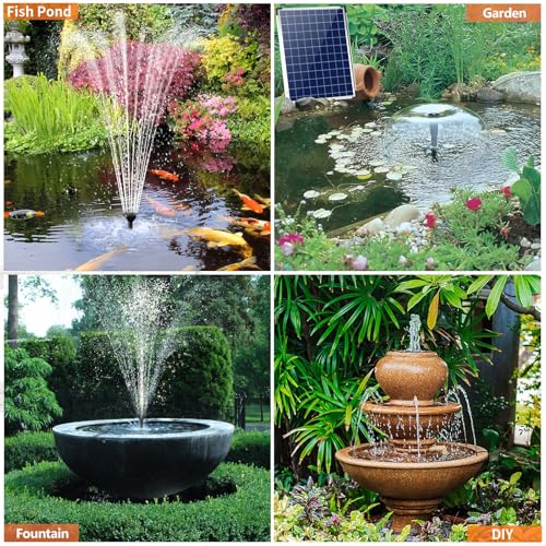 Antfraer 25W Solar Fountain Pump, Solar Water Pump 320GPH Flow Adjustable, Solar Powered Water Pump with 16.5Ft Cord Length for Small Pond, Fish Pond Bird Bath Garden Waterfall Hydroponics - size: 25W