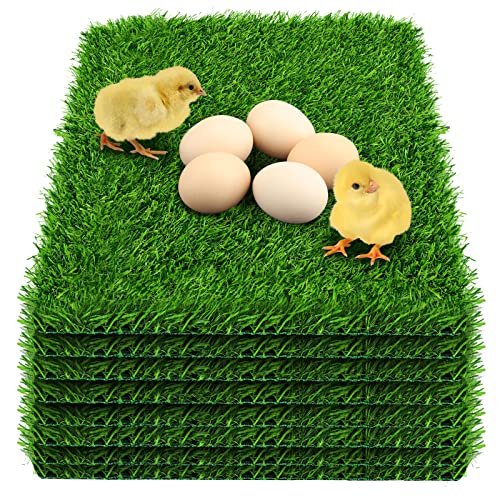 8 Pack Chicken Nesting Box Pads - Washable Artificial Grass Nesting Pads - Chicken Nesting Pads for Chicken Coop and Pet Garden Lawn Indoor Outdoor 12"×12"×1" - color: 8pack-Green