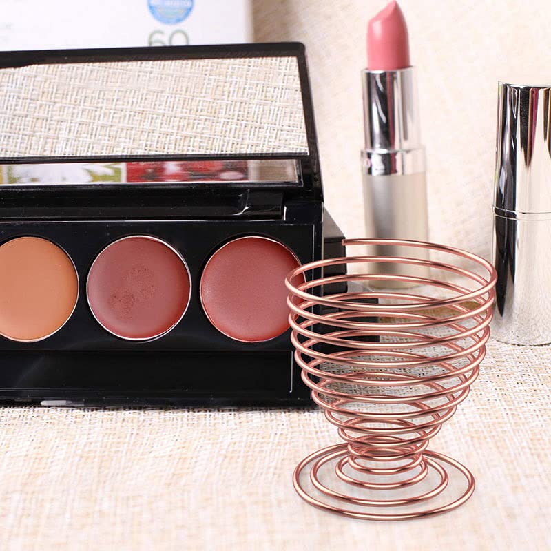 AKOAK 1 Pack Gold/Rose Gold Round Puff Storage Rack, Makeup Egg Drying Rack, Makeup Gourd Puff Sponge Display Beauty Tools - color: Rose gold