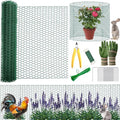All-in-One 400 Inch Plant Protectors from Animals Kit - 0.85mm Heavy Duty Chicken Wire Cloche,Free-Cut Wire Mesh Roll Includes Pliers, Gloves, Ties, Stakes for Custom Outdoor Cages (16 * 400 Inch) - size: 16*400 Inch