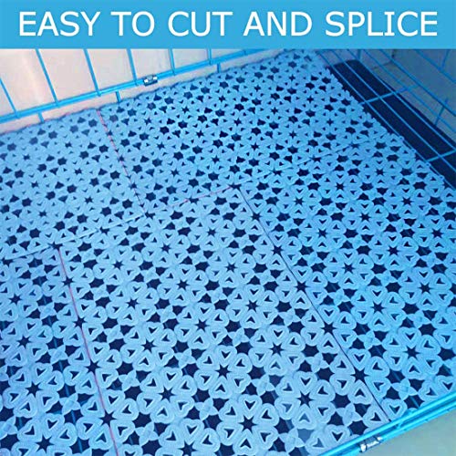 kathson Rabbit Cage Mat Floor Plastic Mats Feet Pads for Pet Cats Dogs Bunny Hamster Rat Chinchilla Guinea Pig (6 Pack) - size: 6 Pack