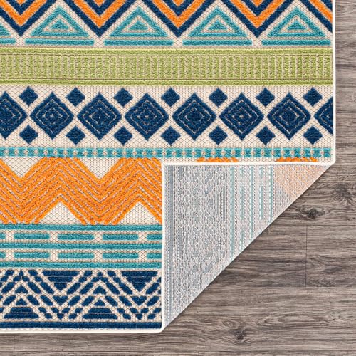 Rugshop Marbella Indoor/Outdoor Contemporary Boho Runner Rug Multi 2' x 7' | Non-Shedding, Runner, Size 2' x 7', Patio, Deck, Porch, Balcony, Backyard, Garden, Poolside, Sunroom, Outdoor Living - color: Multi Color, size: 2' x 7' (Rectangular)
